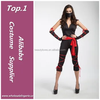 new style red belt mask ninja polyester and spandex sexy halloween costume