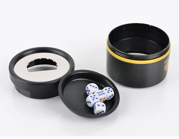 Copo Dados Plástico - Kit Com 5 Dados | Jogos Bar Festa Familiar