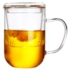 Hand-made heat resistant transparent glass tea maker for serving tea