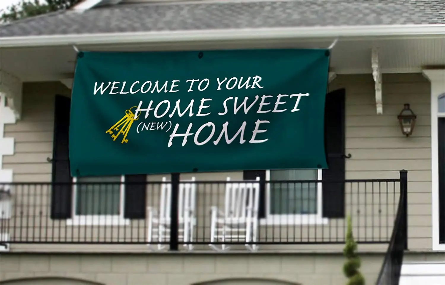 New Home Welcome Home Banner - Home Sweet Home - Housewarming Party Banner - 2' x 4'