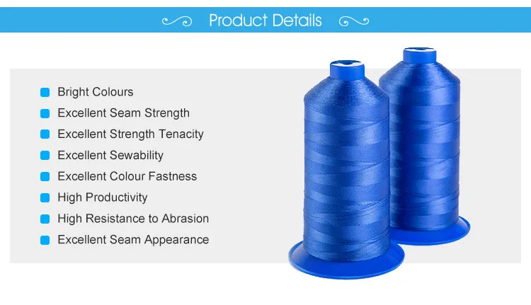 150D/3 45tex 60ticket China manufacture nylon dyed sewing thread for ski gloves