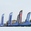 flying tent mount flag for display and fair