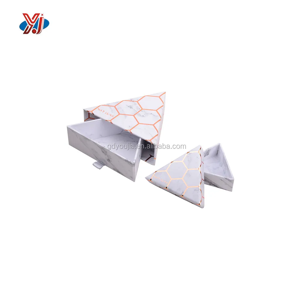 Download Unfolded Triangle Drawer Marble Print Cardboard Box Packaging For Jewellery - Buy Cardboard Box ...