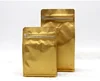 Zipper one way valve glossy gold printed 250g 500g 1000g coffee bean stand up snack packaging bags