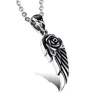 Unisex Necklace Rose Feather Wing Shaped Never Faded 316l Stainless Steel Pendant Necklace