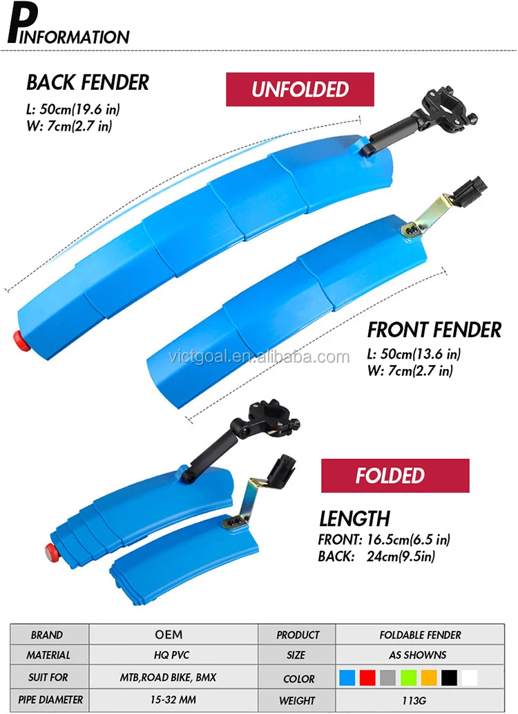 Folding Bike Fenders Led Rear Light Bike Fenders Mudguard Buy Dirt