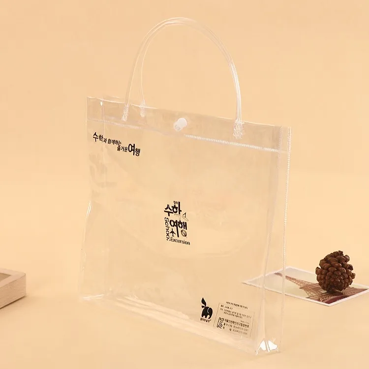 Large Snap Button Closure Or Ziplock Plastic Pvc Shopping Clear Bag ...