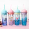 Eco Friendly Keep Cold Ice Cup Reusable Plastic Ice Cream Water Cup With Gel