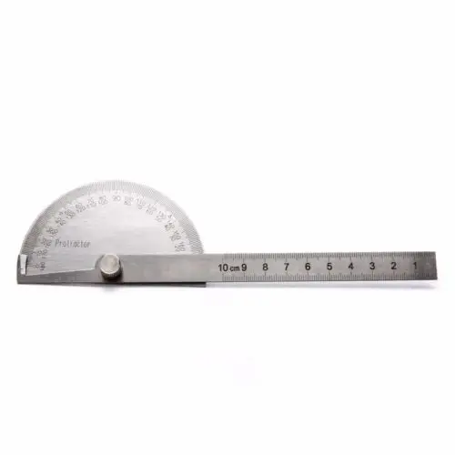 Hollow Scale 8cm Protractor Angle Finder Rotary Ruler Stainless Steel 180 Degree 