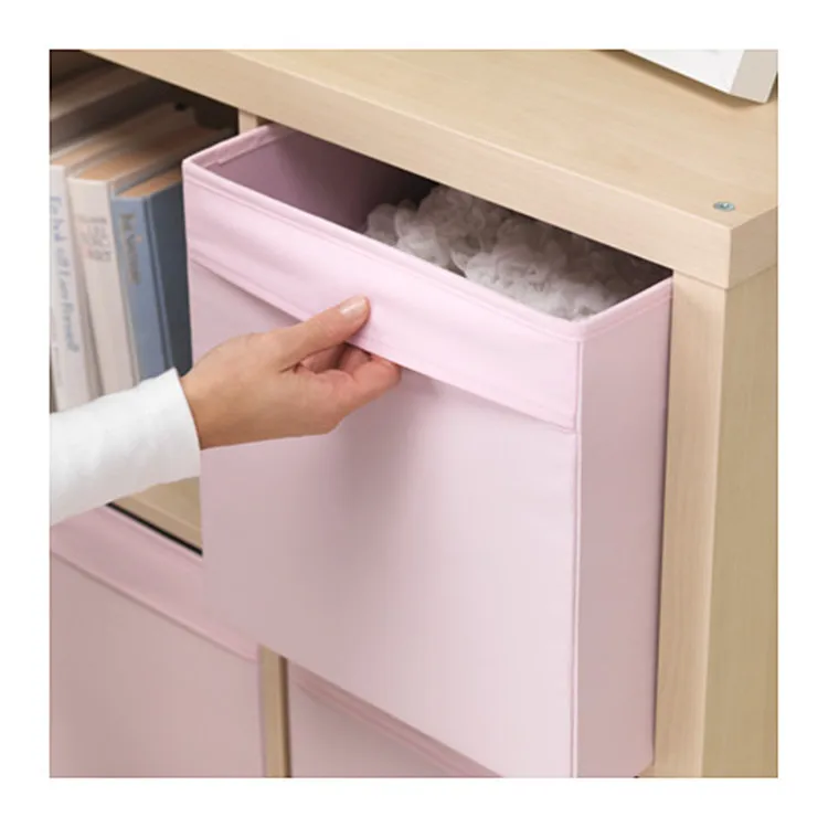 White Drona Folding Storage Bins,13 Inch Fabric Drawer