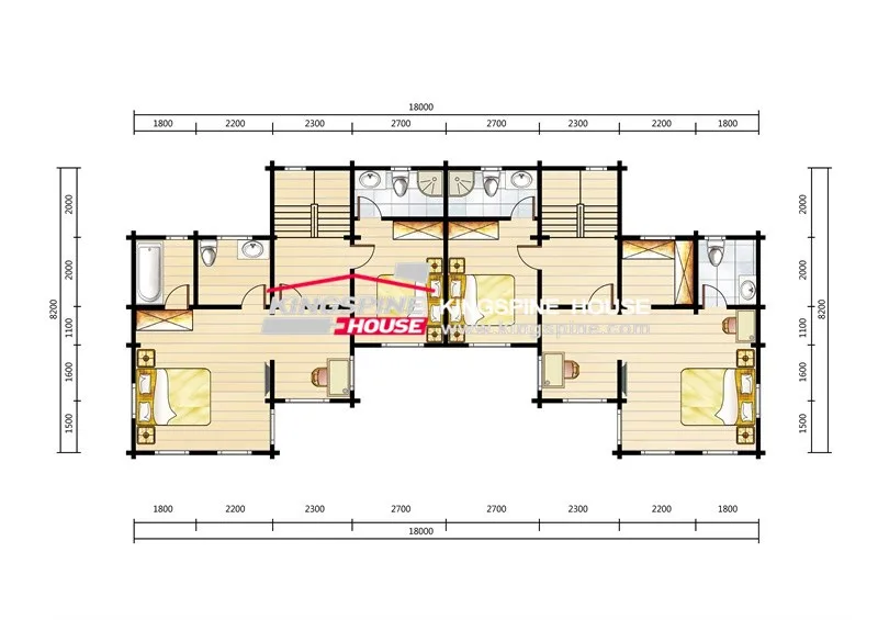 Twostory Villa Prefab Solid Wooden Log House High Quality Made In