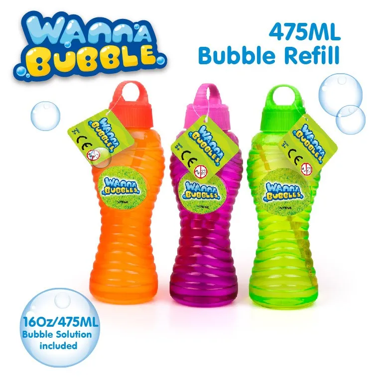 Wanna Bubble 16oz/475ml Bubble Refill Soap Bubbles Solution Refill
