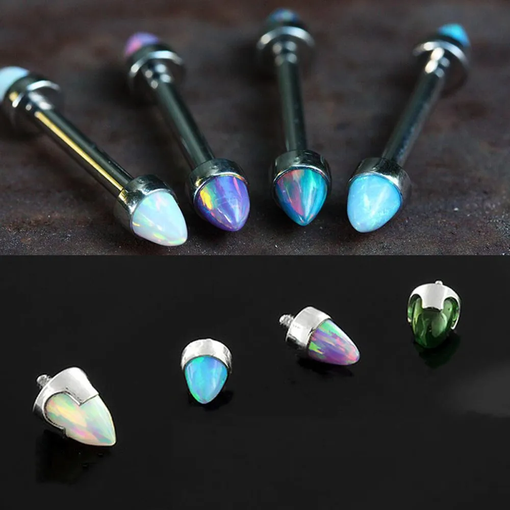 G23 Spike Opal Piercing Titanium Nipple Ring Buy