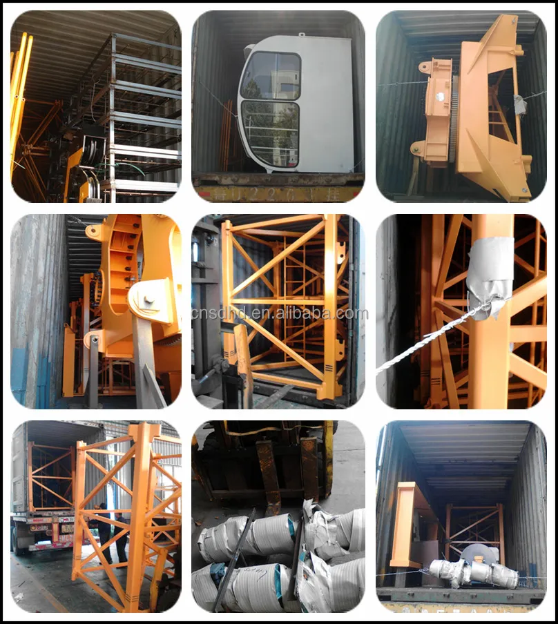 Hongda QTZ80 tower crane 6010 tower crane max loading capacity 8t