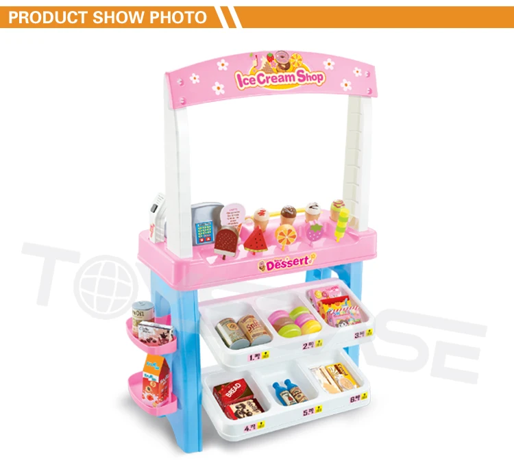 Kids Pretend Play Supermarket Desserts Ice Cream Maker Toy 47pcs - Buy ...