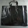 Custom Logo Design Printing soft loop Handle Bag Pe black Plastic Shopping Bag