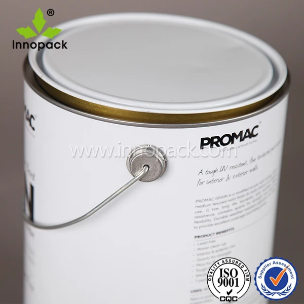 White Printing 5 Liter Paint Tin Cans With Metal Handle With Lids Buy