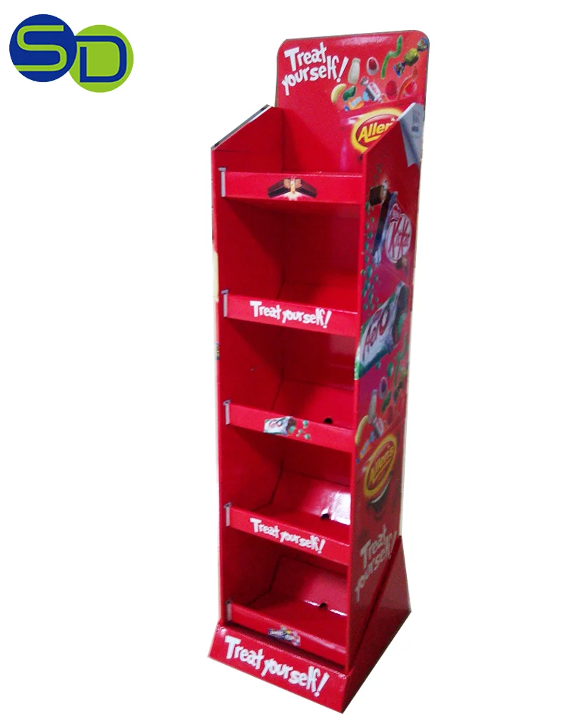 Customized Snack Bar Display Stand Cardboard Display For Dessert Candy