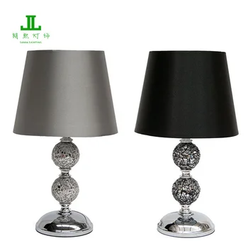 Modern Mosaic Chrome Table Lamp Bedside Black Silver Satin Effect Modern Mosaic Chrome Table Lamp Bedside Black Silver Satin Effect Shade