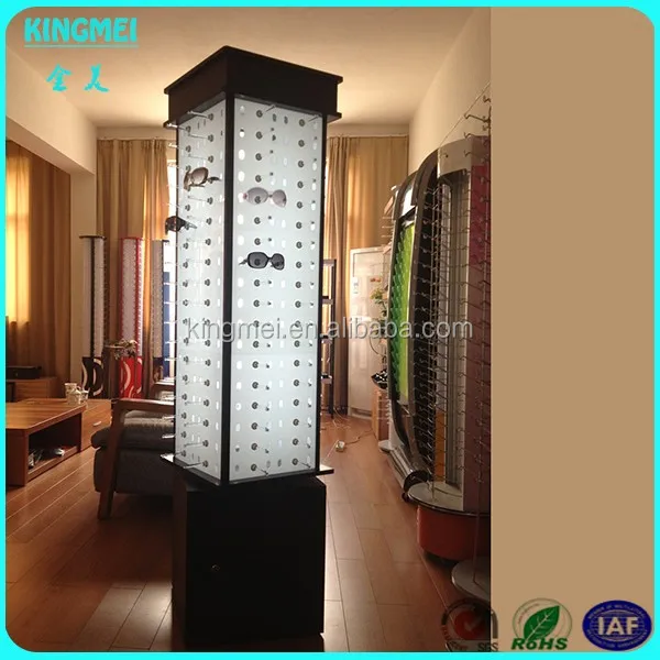 Floor Acrylic Rotating Glasses Display Stand With Led Led Acrylic