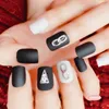 Triangular Metal Black and White Nail Sticker Circle Decals Jewelry Sticker Luxury Japanese False Nails, Nail False Tip