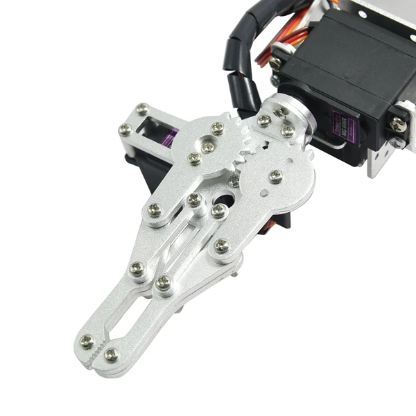 ROT3U 6DOF Aluminium Robot Arm Mechanical Robotic Clamp Claw for Arduino Silver 