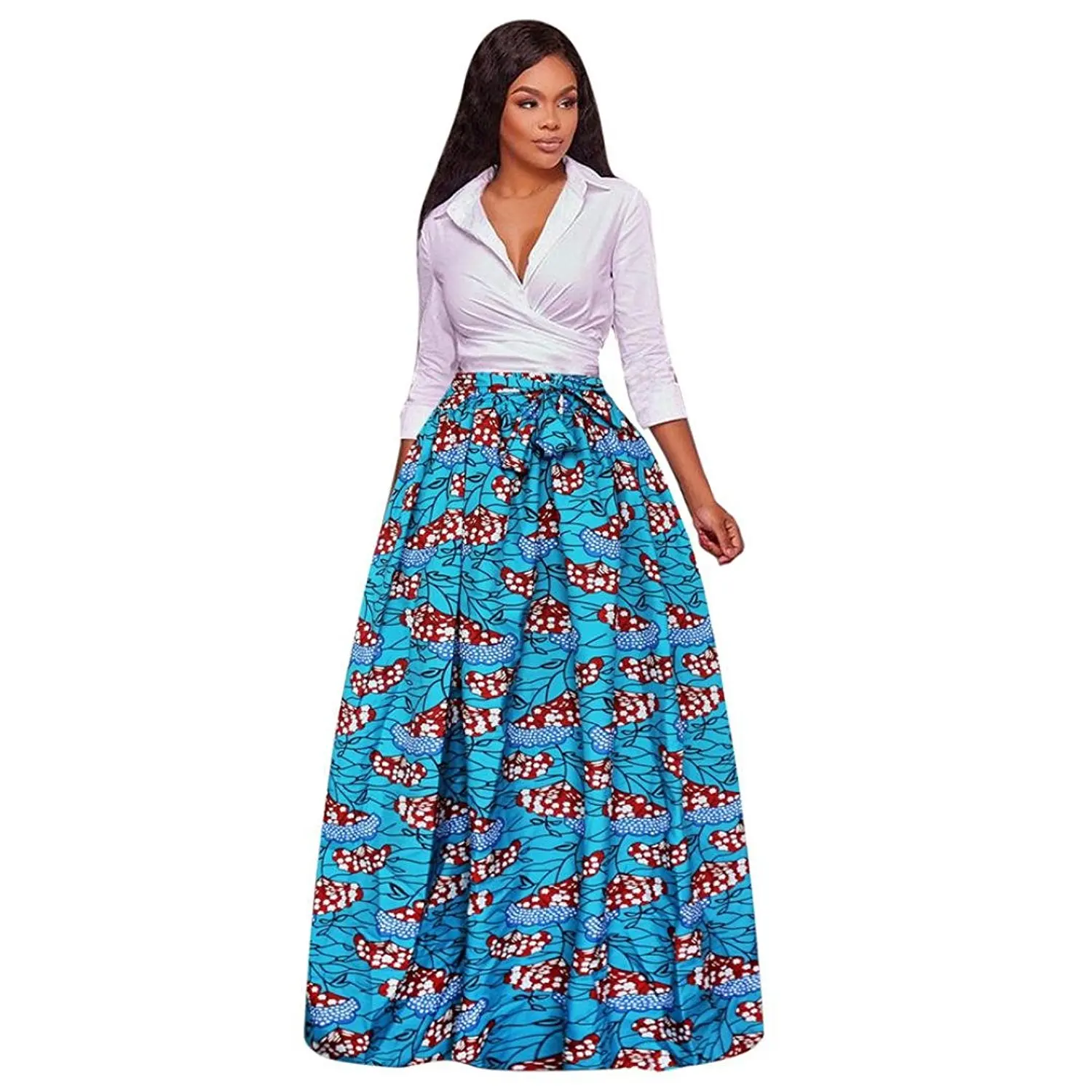 high waist maxi skirt with pockets