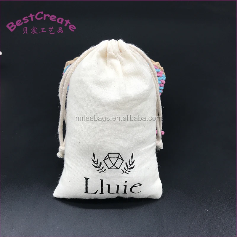 Best Price Small Cotton Bags Drawstring Perfume Pouches With Custom