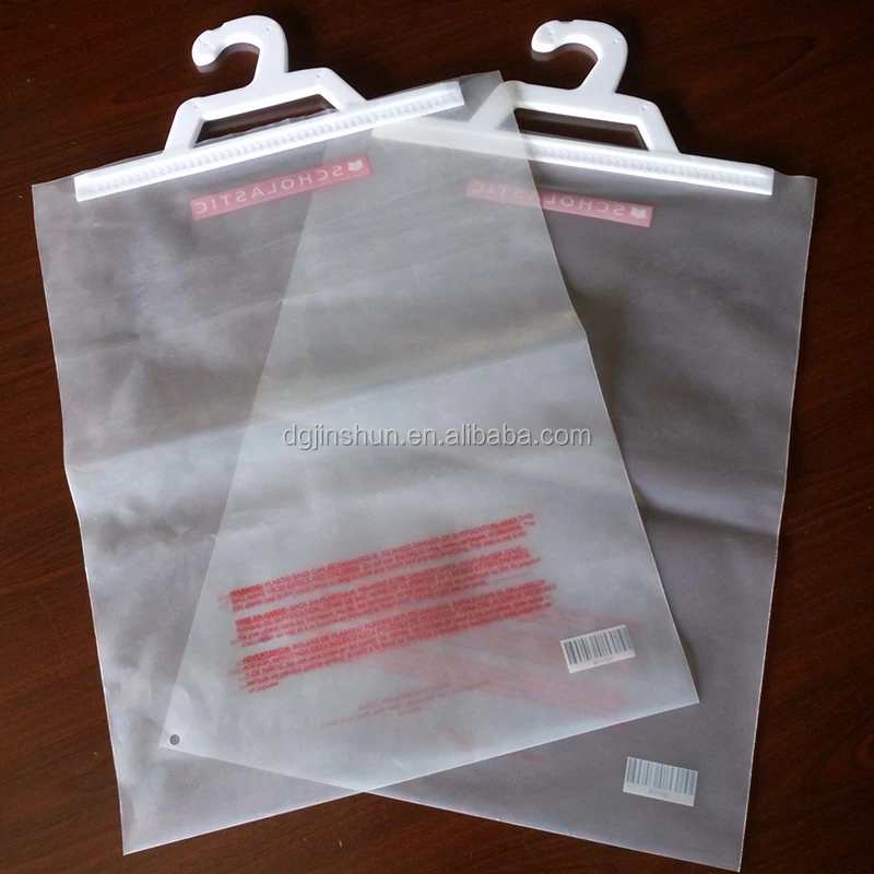 Excellent Quality Pe Hook Hanging Plastic Book Newspaper Ng Bags Heavy Duty Garment Stroage Bag