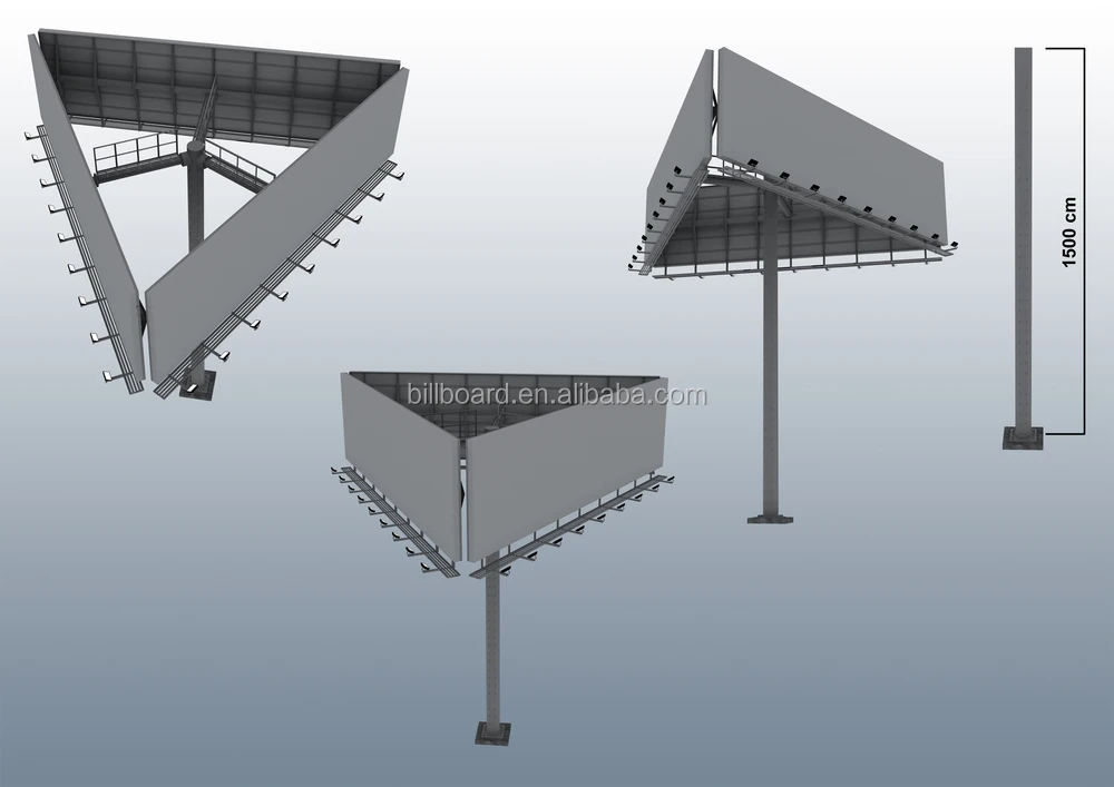 Three Sided Monopole Billboard Advertising Signboard Design Structure ...