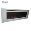1520mm double usage wall mounted and embedded white synchronous motor electric fireplace