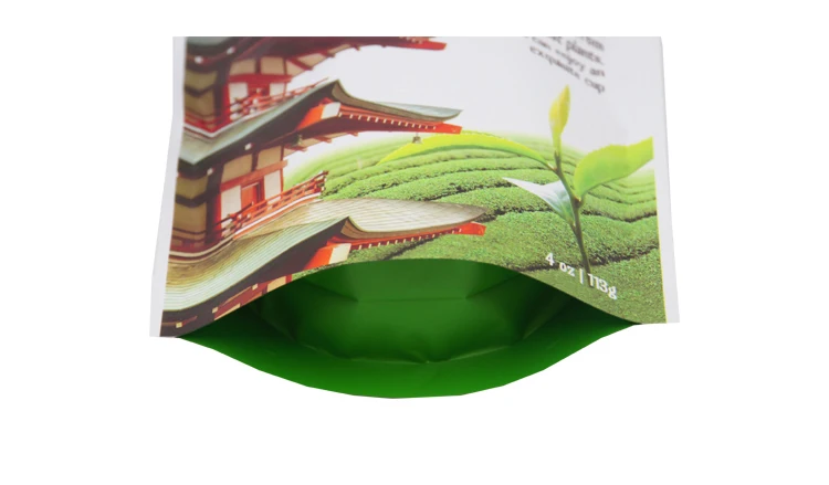 ISO9001 Laminated Material Doypack Matcha Green Tea Powder Pouch