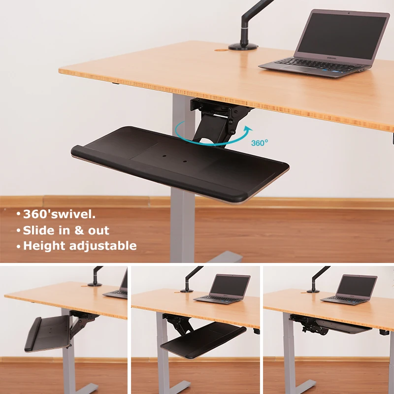 Black Sliding Under Desk Laptop Tray endurance24.fr