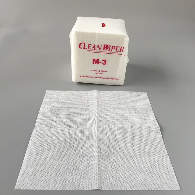 25x25cm Disposable Lint Free Cleanroom Polyester Dustless Wipe M3