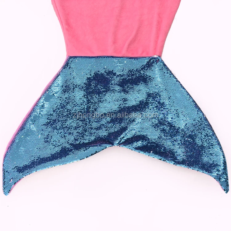 Customized Gradient Color Flannel Fleece Mermaid Blanket With Sequin