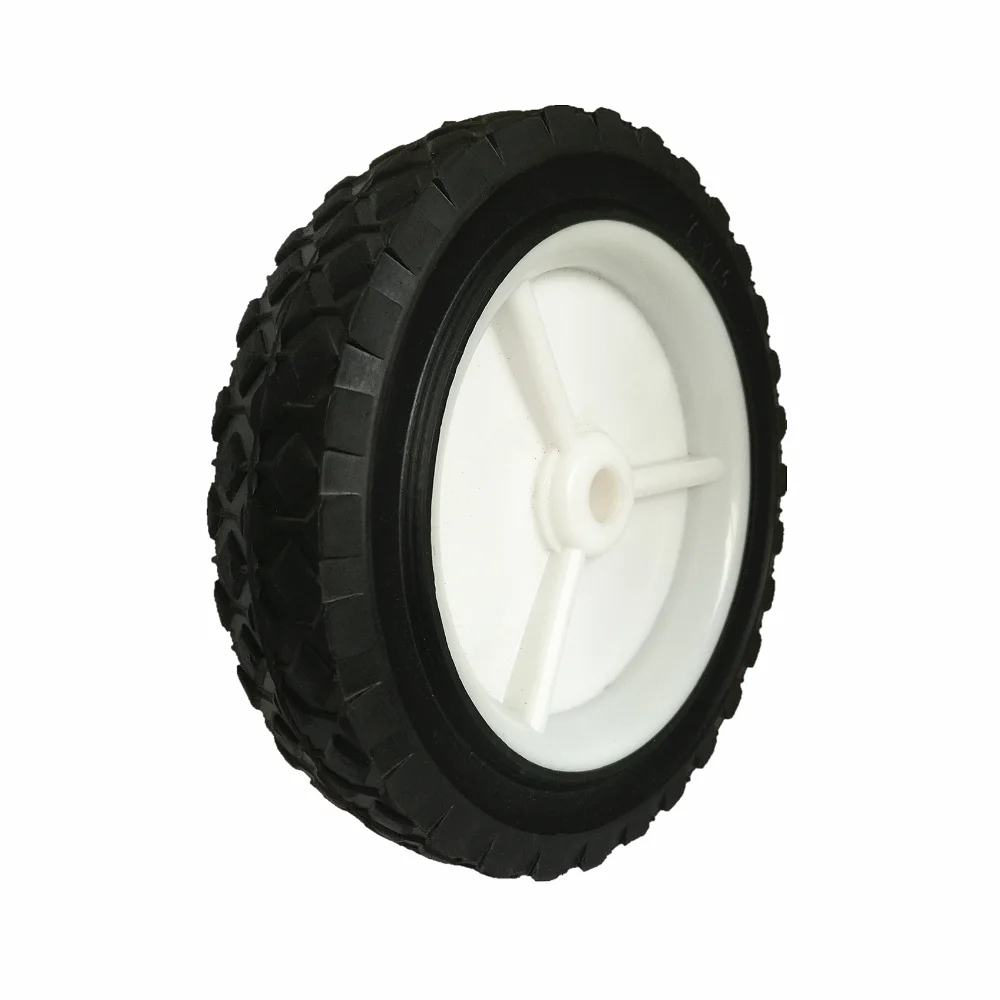 Solid rubber wheel 7 inch dolly wheel for lawn mower, air compressor