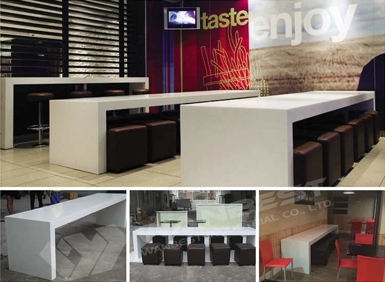 Wholesale Solid Surface Small Hotel Furniture Cafe Fast Food Shop Dining Room Table