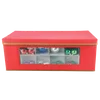 Holiday red and green transparent window holiday Christmas tool storage box ornament WITH LID