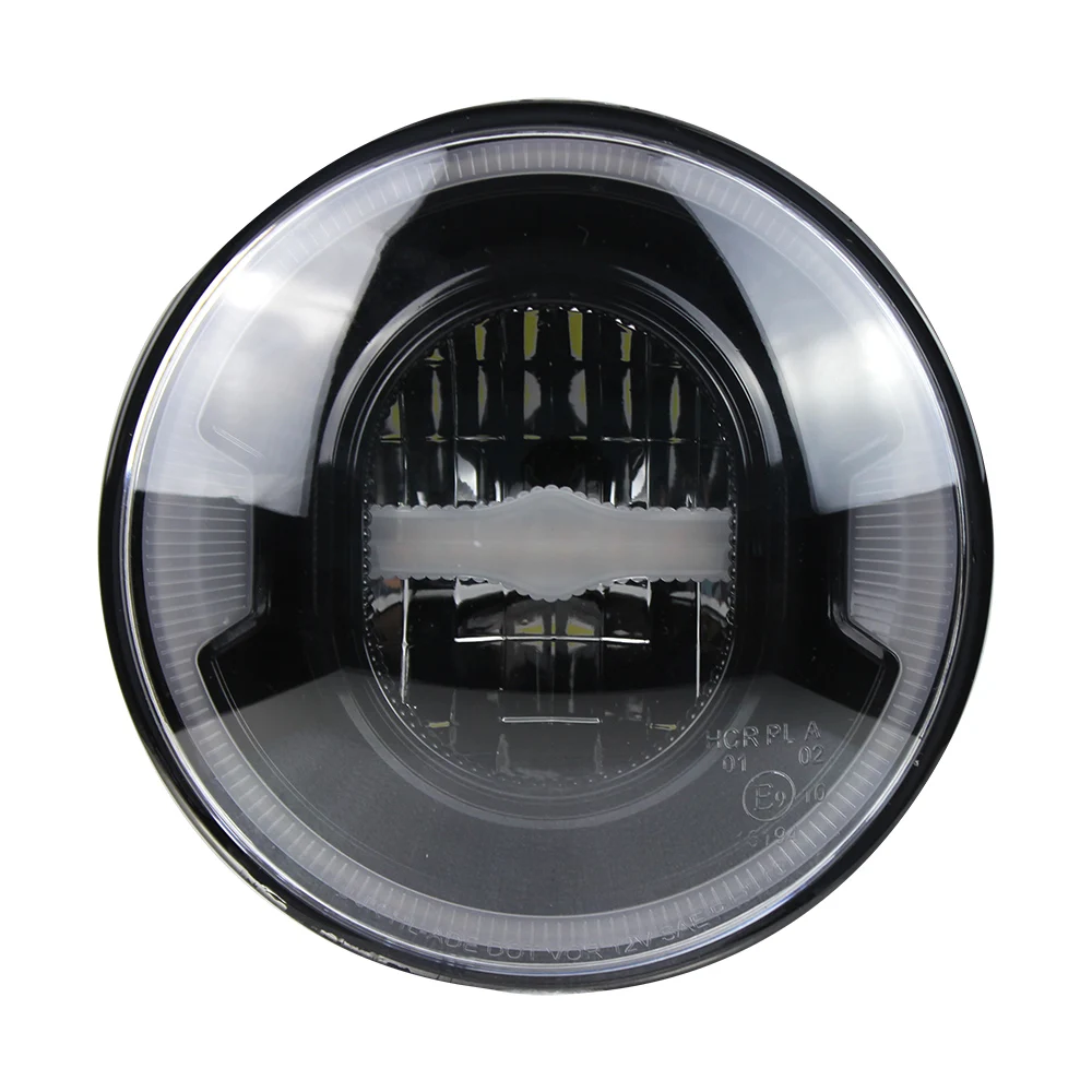 7" INCH LED Headlight Hi-Lo Beam Halo Angle Eyes Kits For Jeep Wrangler JK Motorcycle
