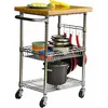 Rolling Storage Chrome Top Kitchen Cutting Board Rack