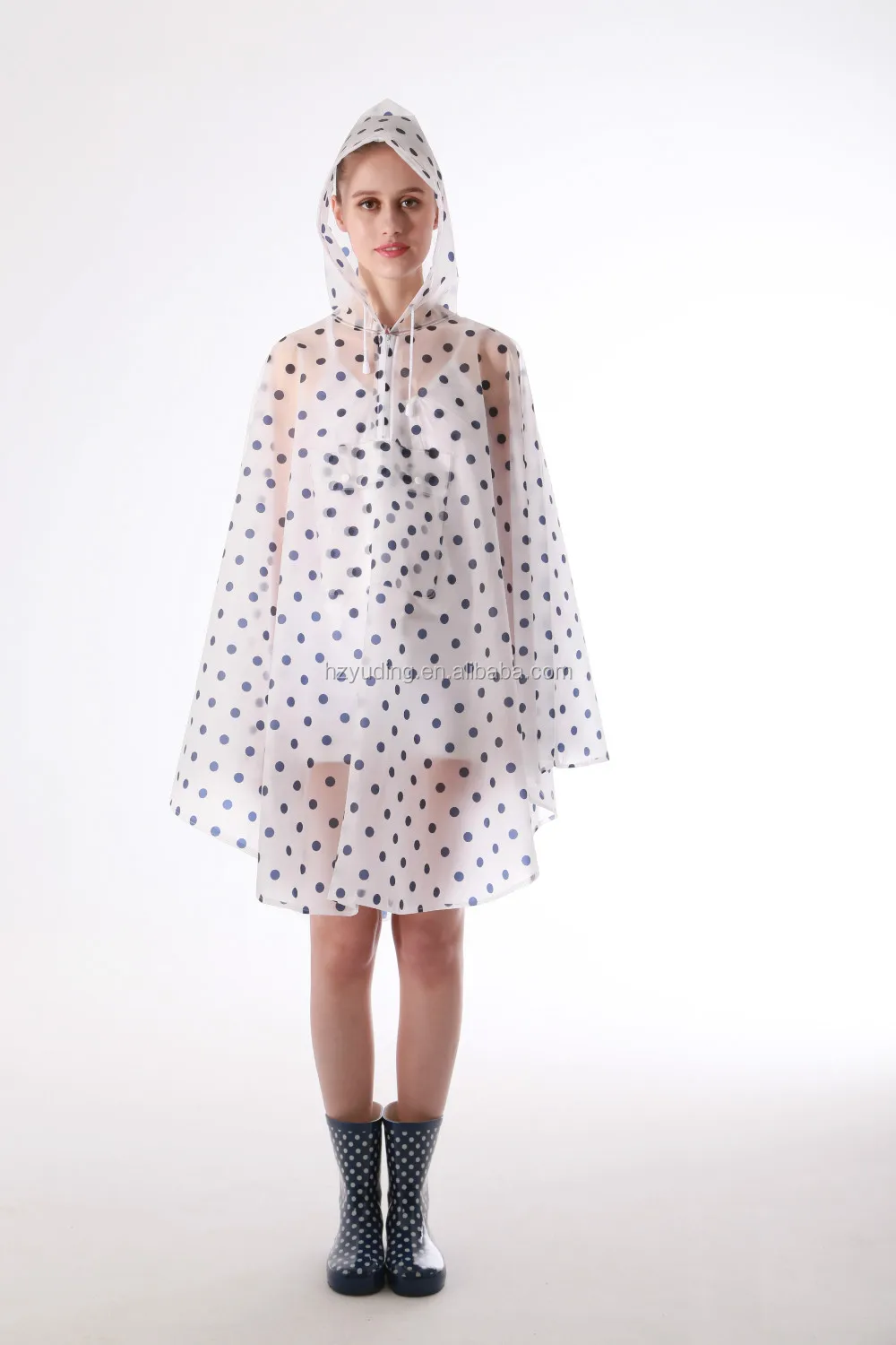 Fashionable Women Polka Dots Raincoat Bike Raincoat Ladies Raincoat