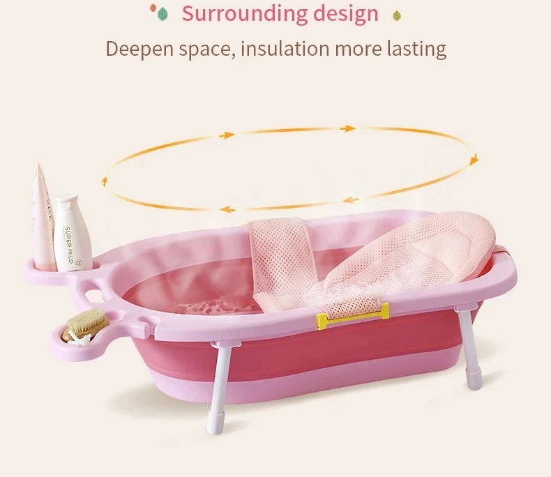 Baby Foldable Bathtub Plastic Child Size Bath Tub Baby Folding Bathtub