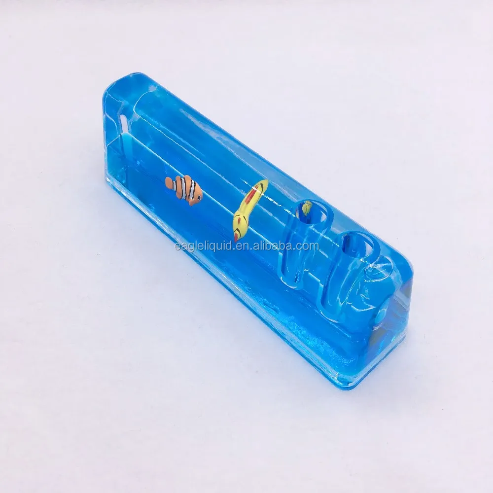 Novelty Water Floating Pen Holder Liquid Paperweight Rectangle Buy Liquid Pen Holder,Aqua Pen