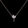 fashion cubic zirconia cheer cup pendant factory price wine diva Necklace