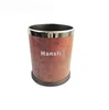 Open top leather waste paper bin used in hotel or bathroom
