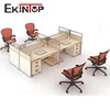Office staff desk Modern 4 Seat Office Workstation Cubicle Design