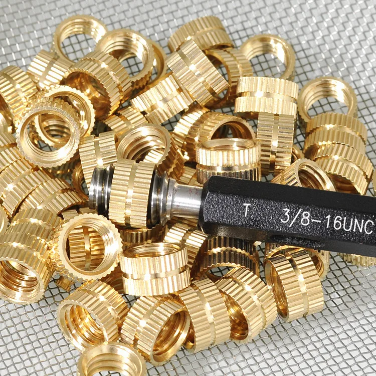 3/816unc Knurled Threaded Brass Insert Nut For Plastics Injection
