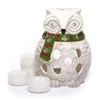 Personalized design wholesale ceramic owl candle tea light christmas decoration candle holder