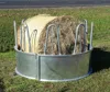 Steel bale loop top galvanized cattle horse hay feeder with roof