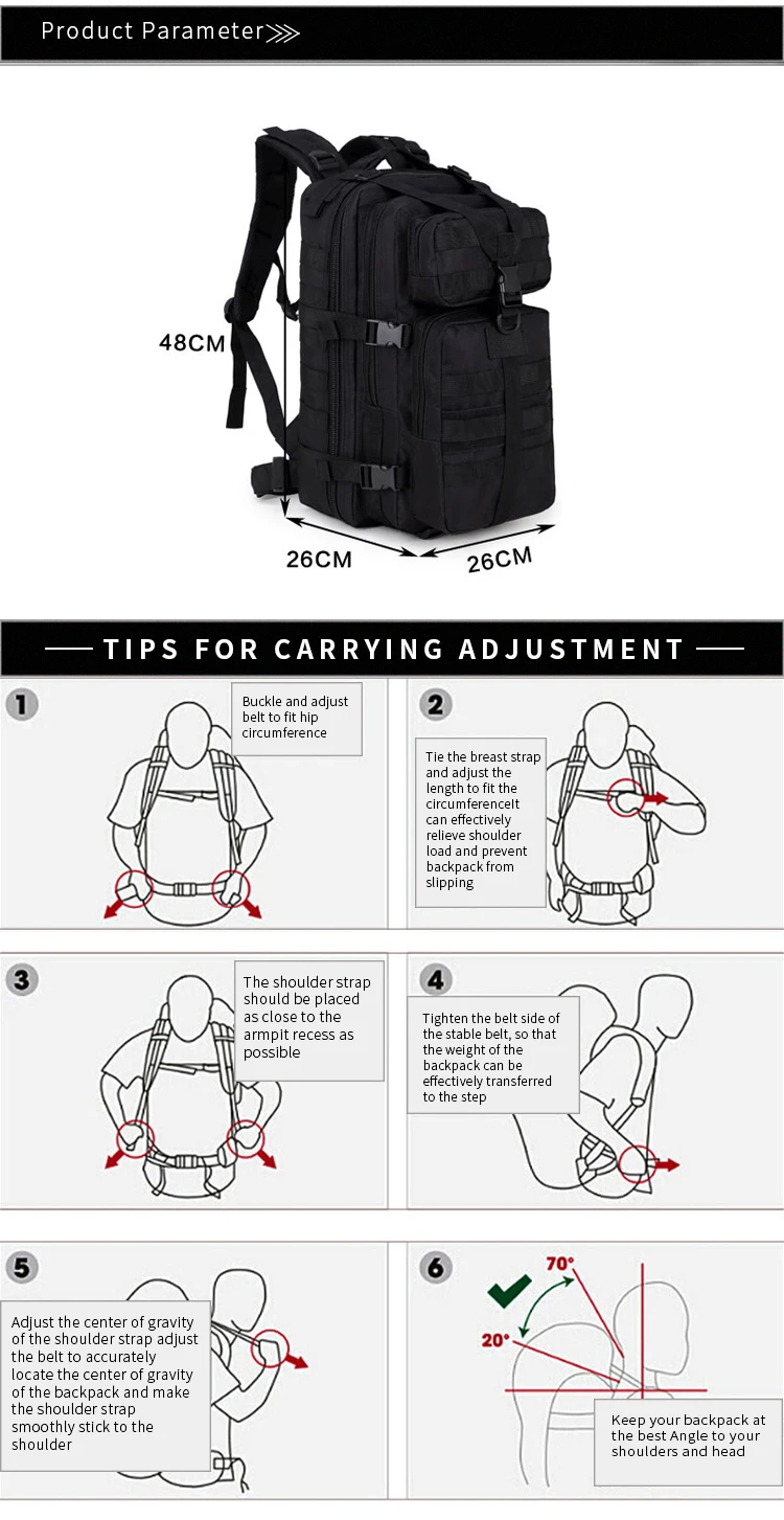 hiking pack sizes